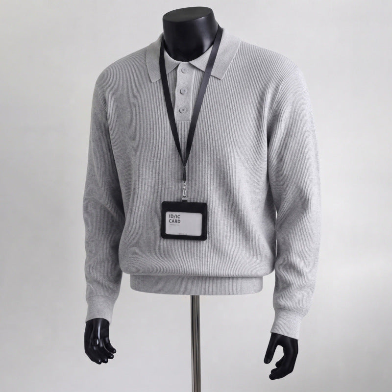 Herren Urbaner Pullover mit Kragen Drune
