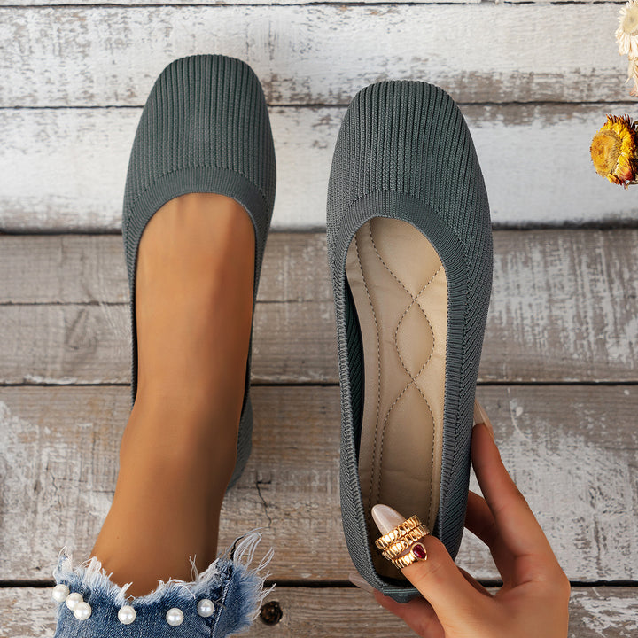 Damen Flexible Strick‑Slipper mit orthopädisch gepolstertem Fußbett Drune