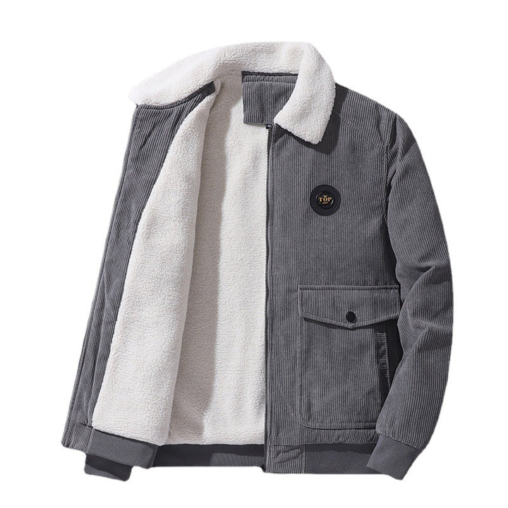 Herren Cord-Blouson mit Teddyfutter, Sherpa-Innenlage und Pattentaschen Drune