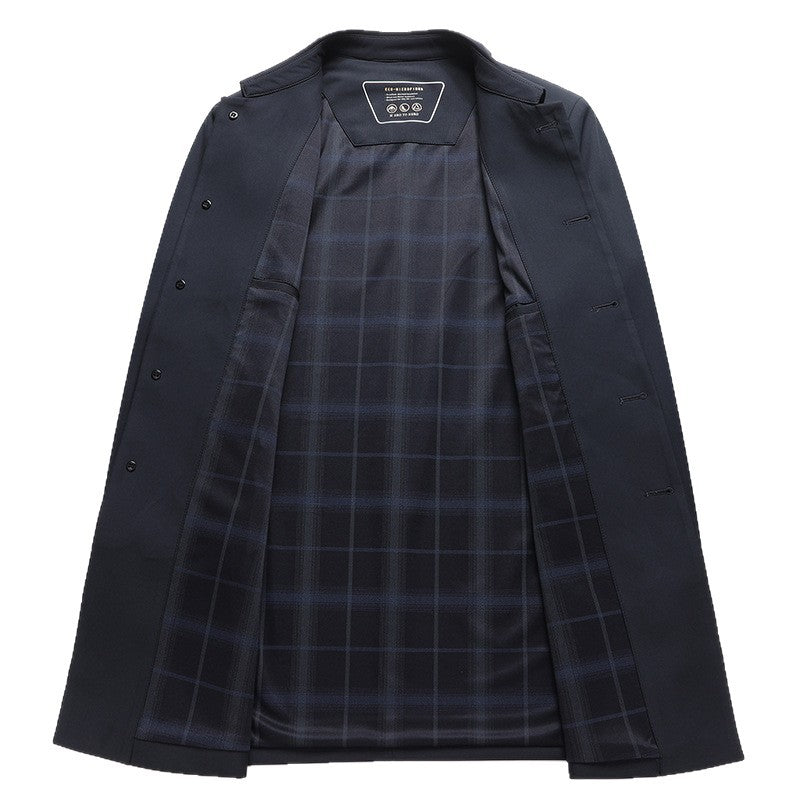 Herren eleganter Mantel mit modernem Schnitt und praktischen Taschen Drune