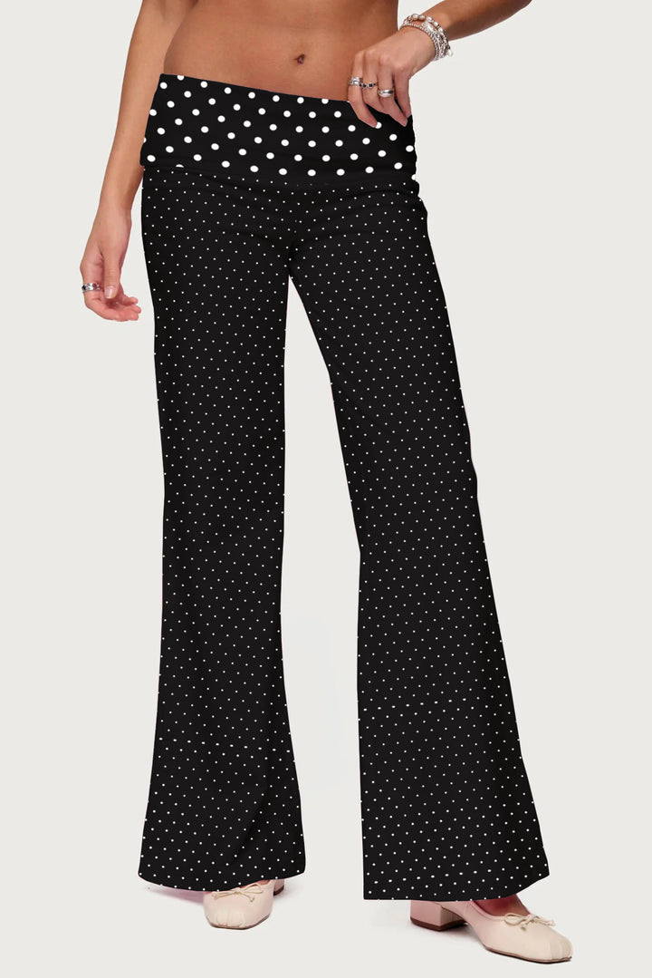 Damen Palazzo-Hose mit gestreiftem Bund und lässigem Schnitt Drune