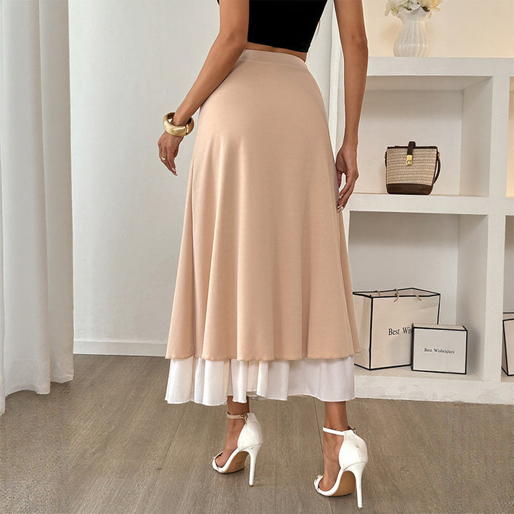 Damen Eleganter Maxirock mit Rüschendetails Drune