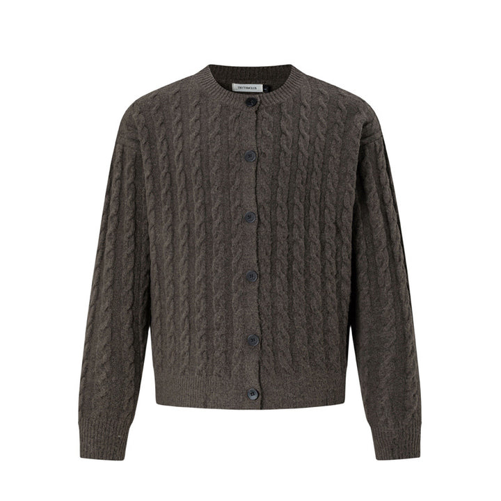 Herren Gemütlicher Strickjacke mit Knopfleiste Drune