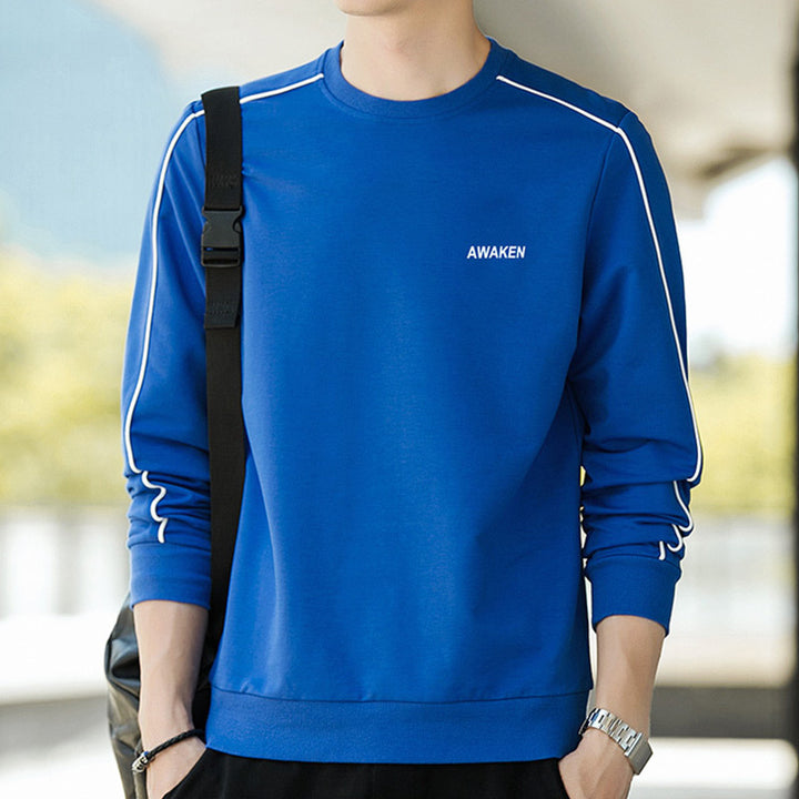 Herren Crewneck‑Sweatshirt mit Kontrastpaspel und schmaler Silhouette Drune