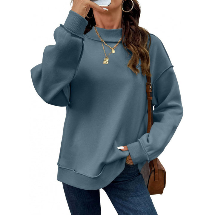 Damen Oversize-Sweatshirt mit Stehkragen, Raglanärmeln und Rippbündchen Drune