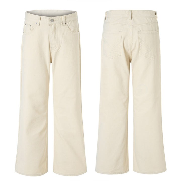 Herren Oversized-Baumwoll-Palazzohose mit geradem ultraweitem Bein Drune