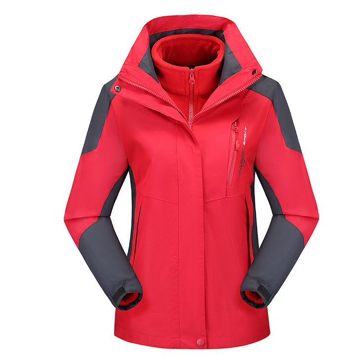 Damen vielseitige Outdoorjacke mit abnehmbarer Fleece‑Innenjacke und winddichter Softshell‑Hülle Drune