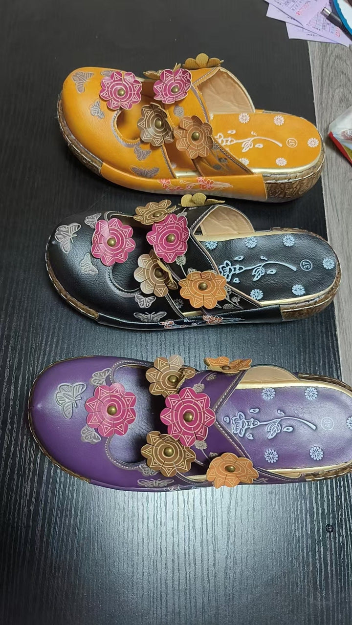 Damen Bequeme Blumensandalen mit ergonomischem Fußbett und modischen Akzenten Drune