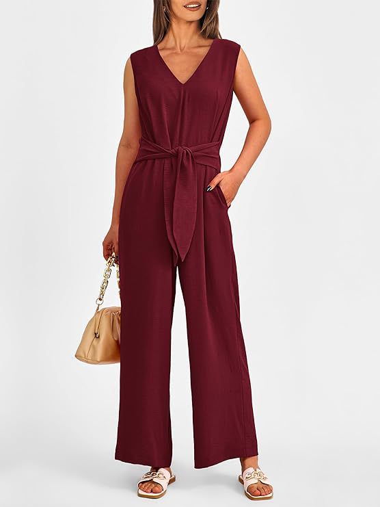 Damen eleganter Jumpsuit mit tailliertem Schnitt und weitem Bein Drune