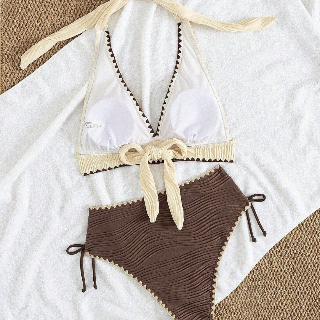 Damen Hochtailliertes Bikini-Set mit Rüschendetails Drune