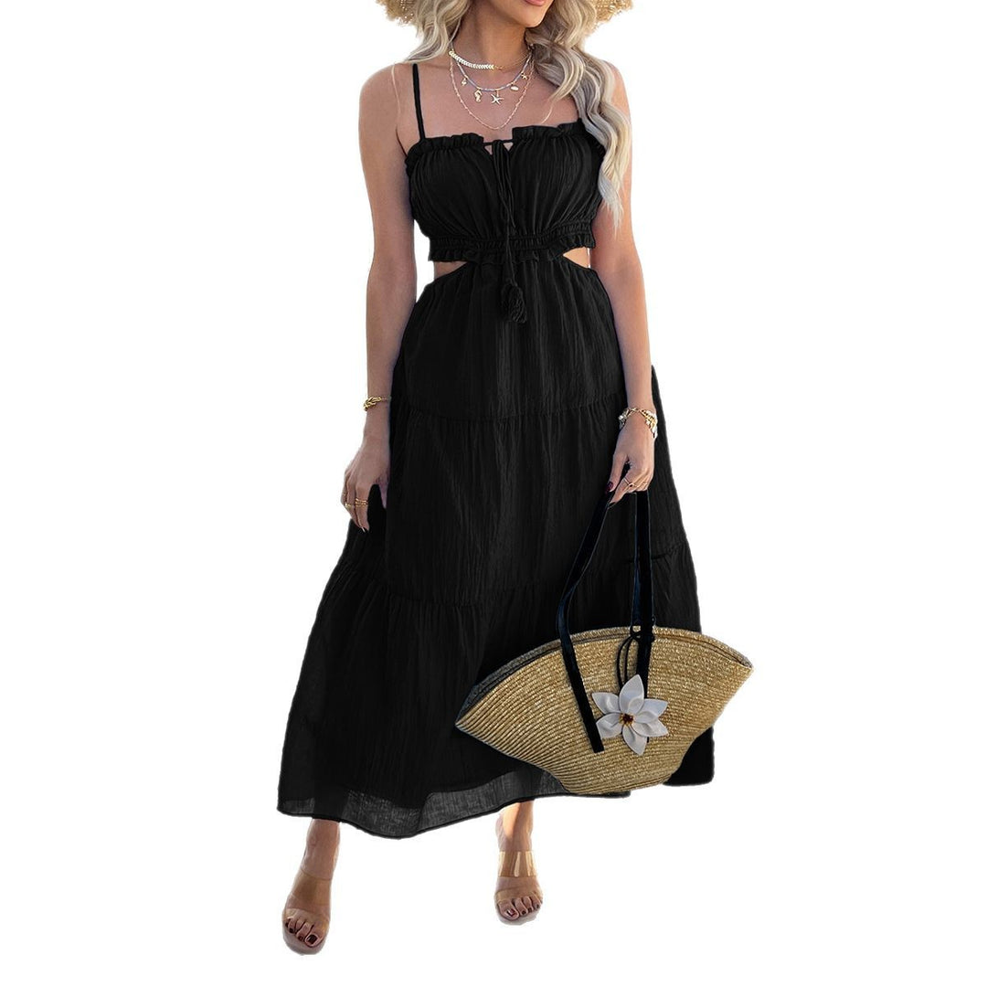 Damen Maxikleid mit elastischer Taille und schulterfreiem Schnitt Drune