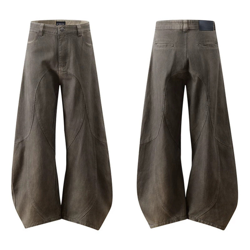 Damen Weite High‑Waist Culotte‑Hose mit ballonförmiger Silhouette und Zierpaneelen Drune