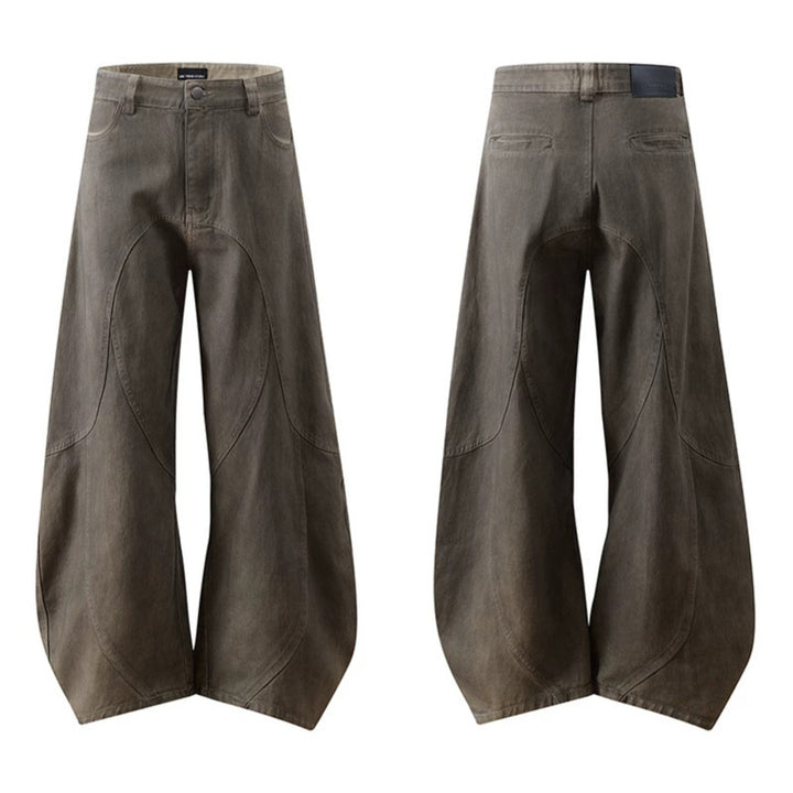 Damen Weite High‑Waist Culotte‑Hose mit ballonförmiger Silhouette und Zierpaneelen Drune