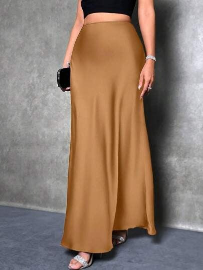 Damen Maxirock mit fließendem Schnitt und elegantem Fall Drune