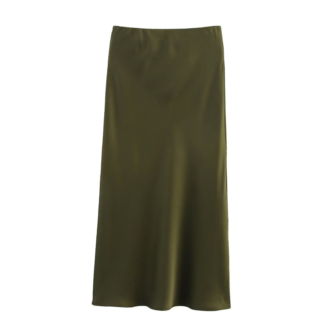 Damen langer Satinrock Drune