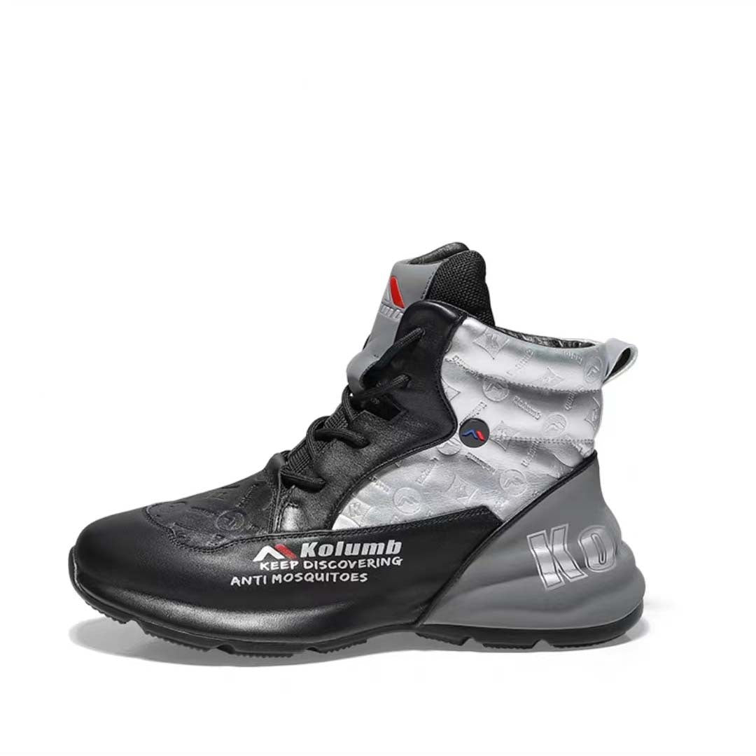 Herren High-Top Performance Sneaker aus atmungsaktivem Kunstleder mit stoßdämpfender Laufsohle Drune