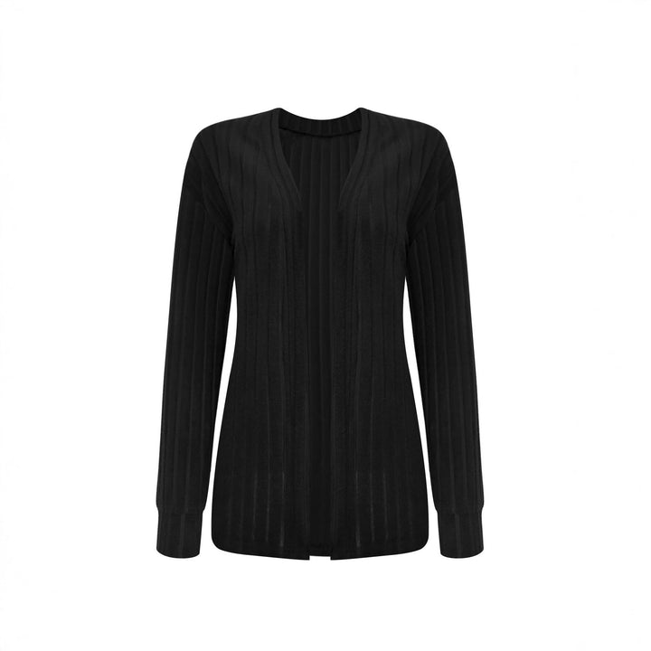 Damen Offener Gerippter Longcardigan aus feinem Strick mit Oversize-Ärmeln Drune