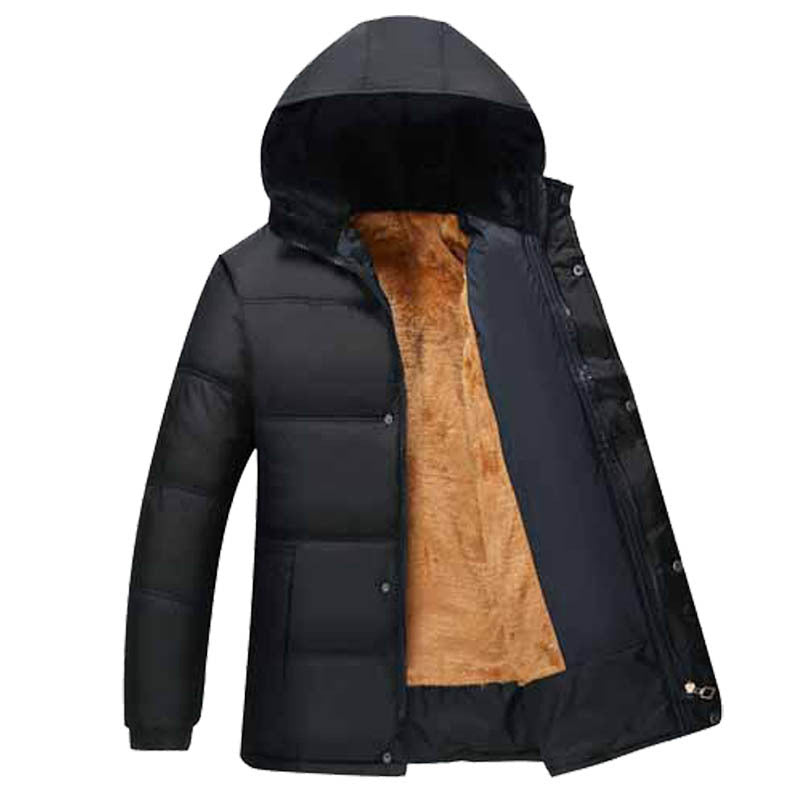 Herren modische Steppjacke mit kuscheligem Innenfutter und verstellbarem Kapuzenkragen Drune