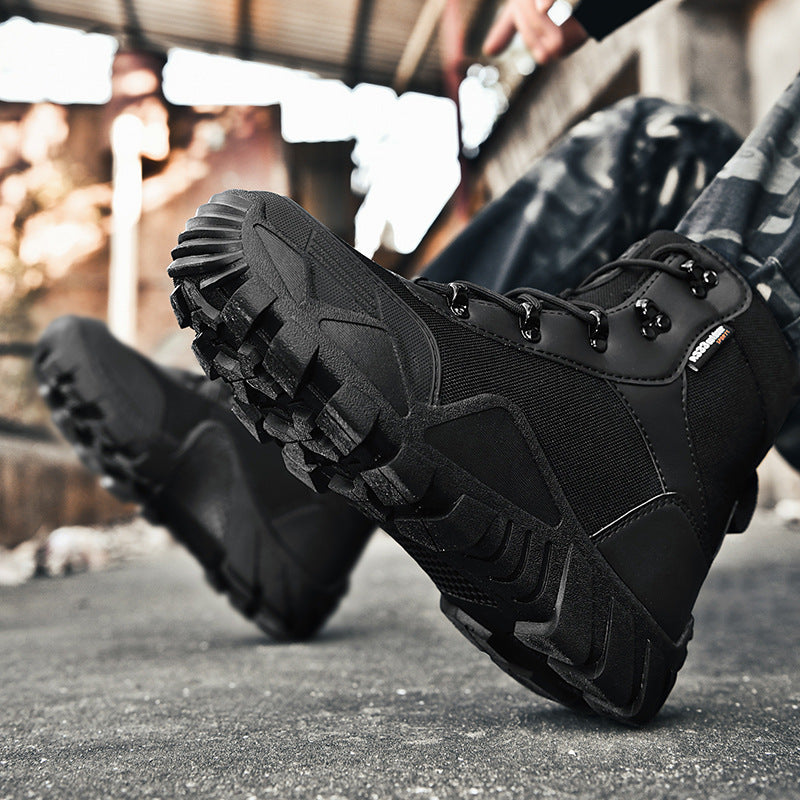 Herren taktische Stiefel mit verstärktem Knöchelschutz und rutschfester Sohle Drune