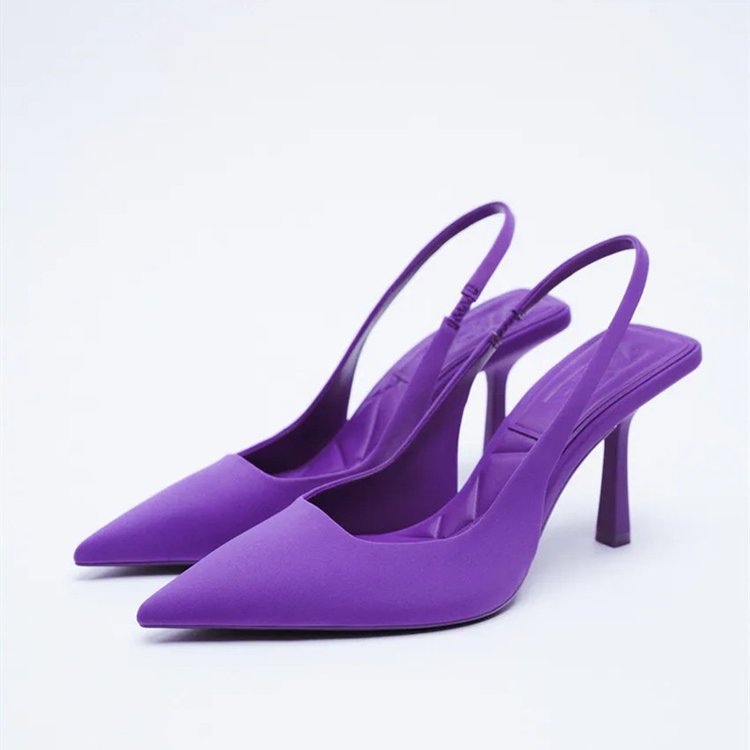 Damen elegante Slingback-Pumps mit spitzer Zehenform und hohem Absatz Drune