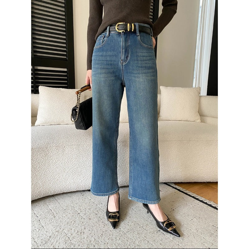 Damen High-Waist Jeans im lässigen Schnitt mit weitem Bein und nachhaltiger Baumwolle Drune