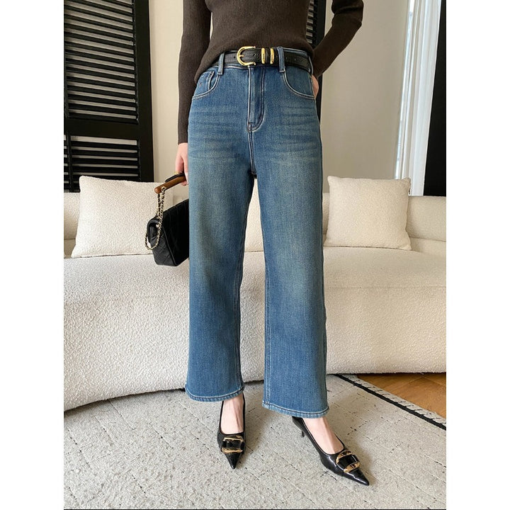 Damen High-Waist Jeans im lässigen Schnitt mit weitem Bein und nachhaltiger Baumwolle Drune