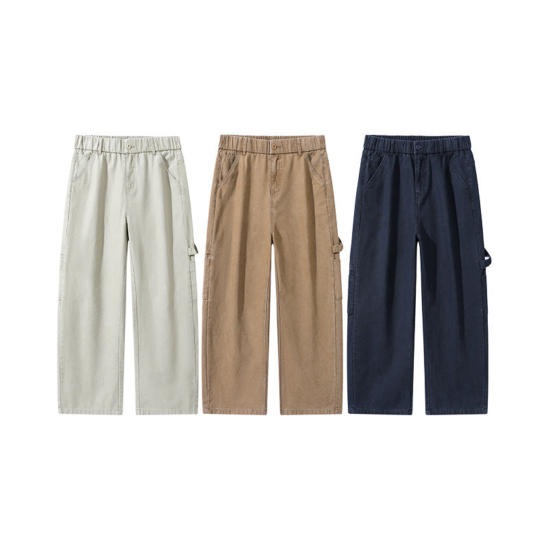 Herren Weite Utility-Cargohose mit elastischem Bund und geradem Bein Drune