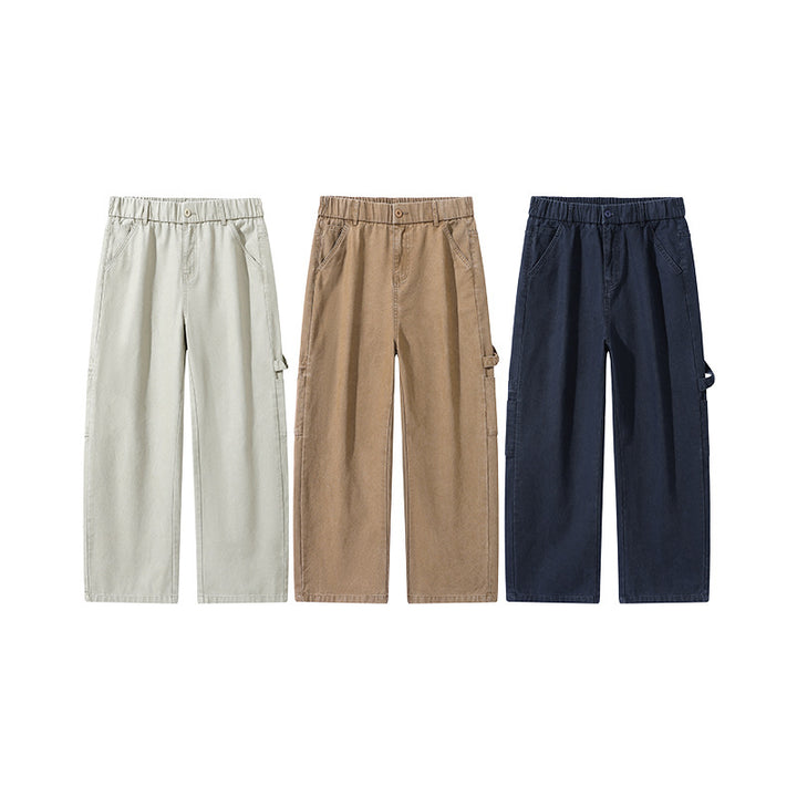 Herren Weite Utility-Cargohose mit elastischem Bund und geradem Bein Drune