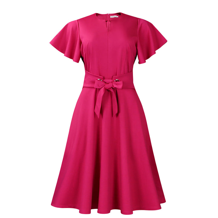 Damen Sommerliches Wickelkleid mit legerem Schnitt und Taillengürtel Drune