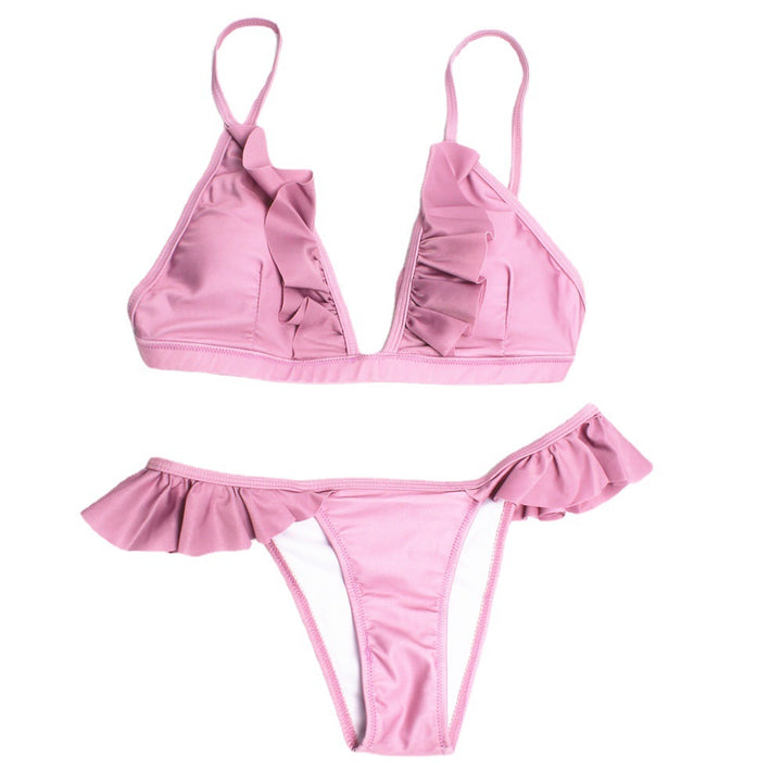 Damen Rüschenschnitt Triangel-Bikini Drune