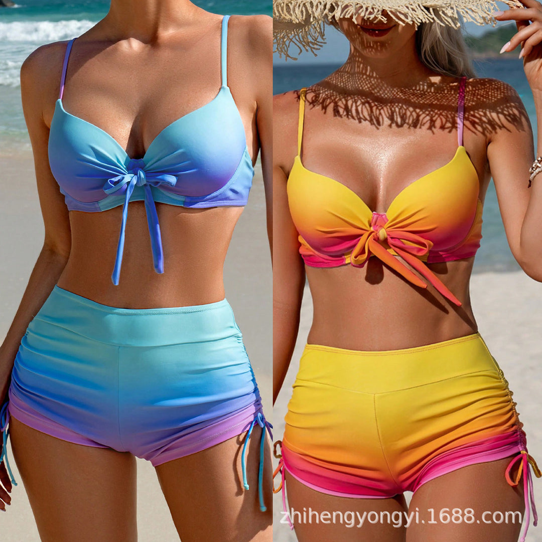 Damen Bikini-Set mit hochwertigem Raffung und Bindegürtel Drune