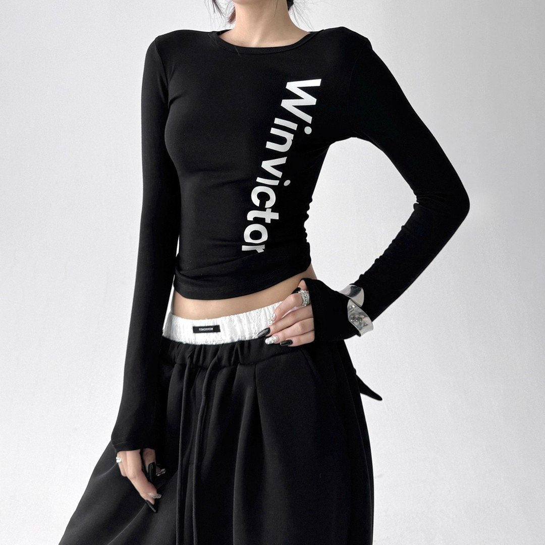 Damen langärmliges Statement-Shirt Drune