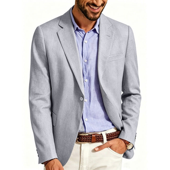 Herren Sommerliches Leinen-Blazer-Sakko mit atmungsaktivem Gewebe und taillierter Passform Drune