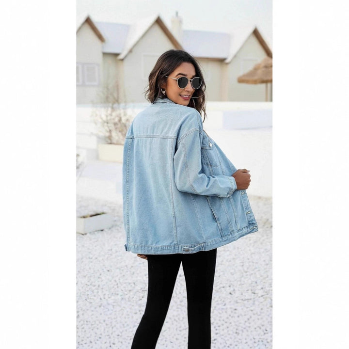 Damen Lässige Denimjacke mit oversized Schnitt Drune