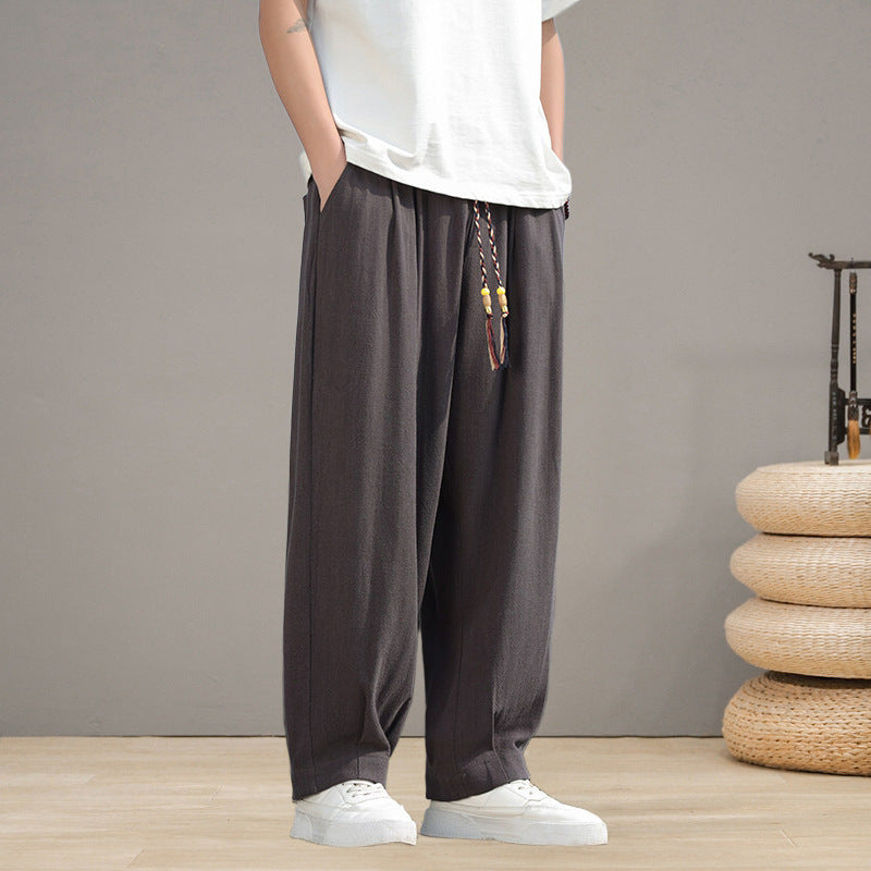 Herren Haremshose im Oversize-Baggy-Stil mit Kordelzug und elastischem Bund Drune