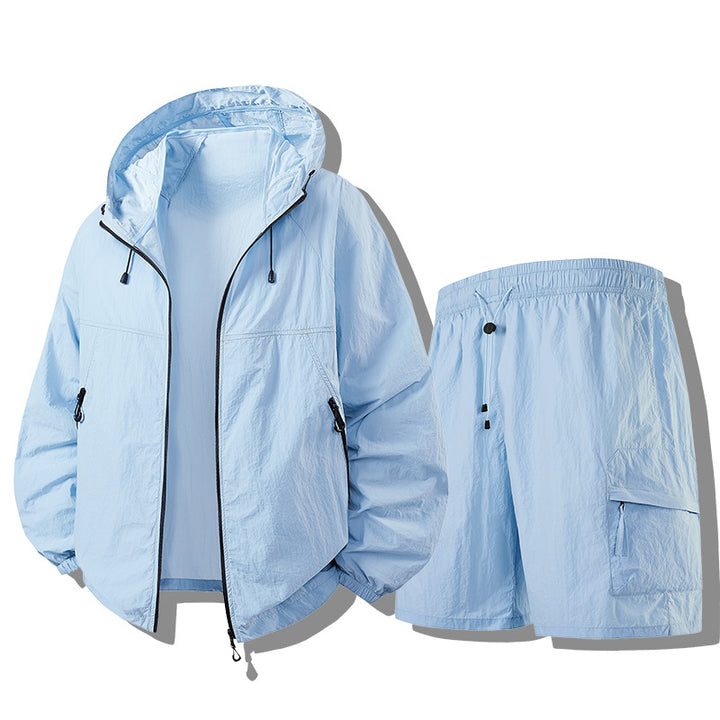 Herren Wetterfeste Funktionsjacke mit Leichtgewicht Shorts