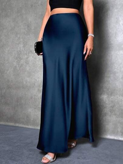Damen Maxirock mit fließendem Schnitt und elegantem Fall Drune