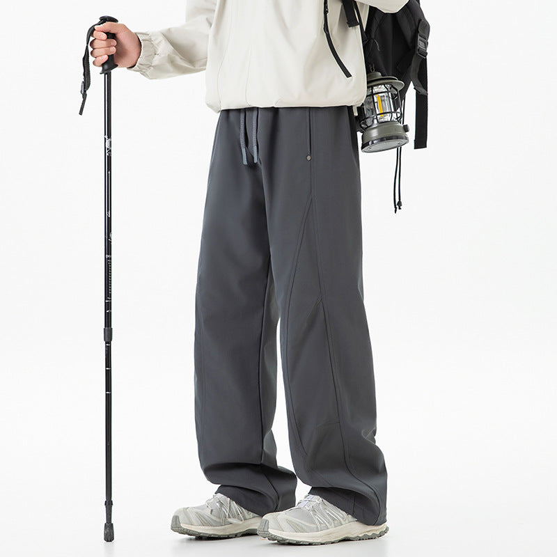 Damen Weite Cropped-Utility-Jogginghose mit Tunnelzugbund und geschwungenen Cargotaschen Drune
