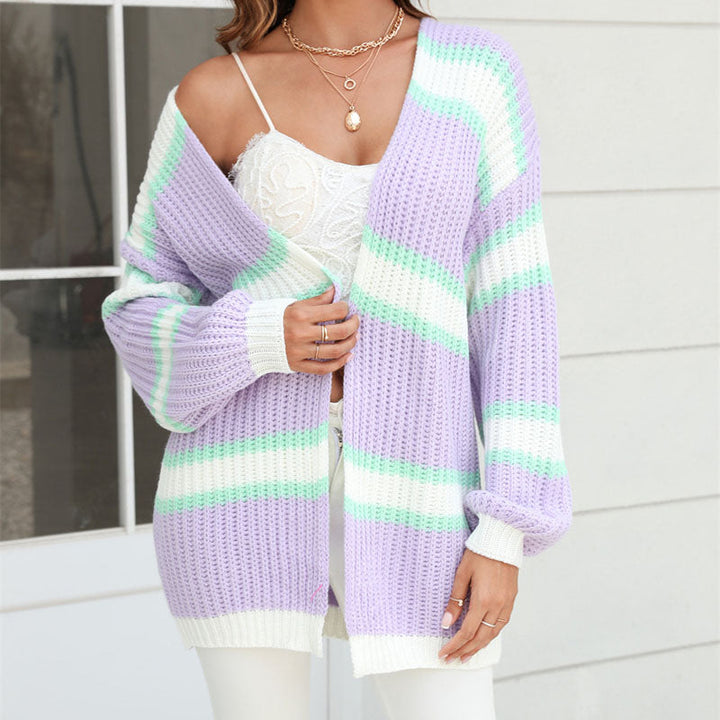 Drune | Gestreifte Strickjacke mit Modernem Look