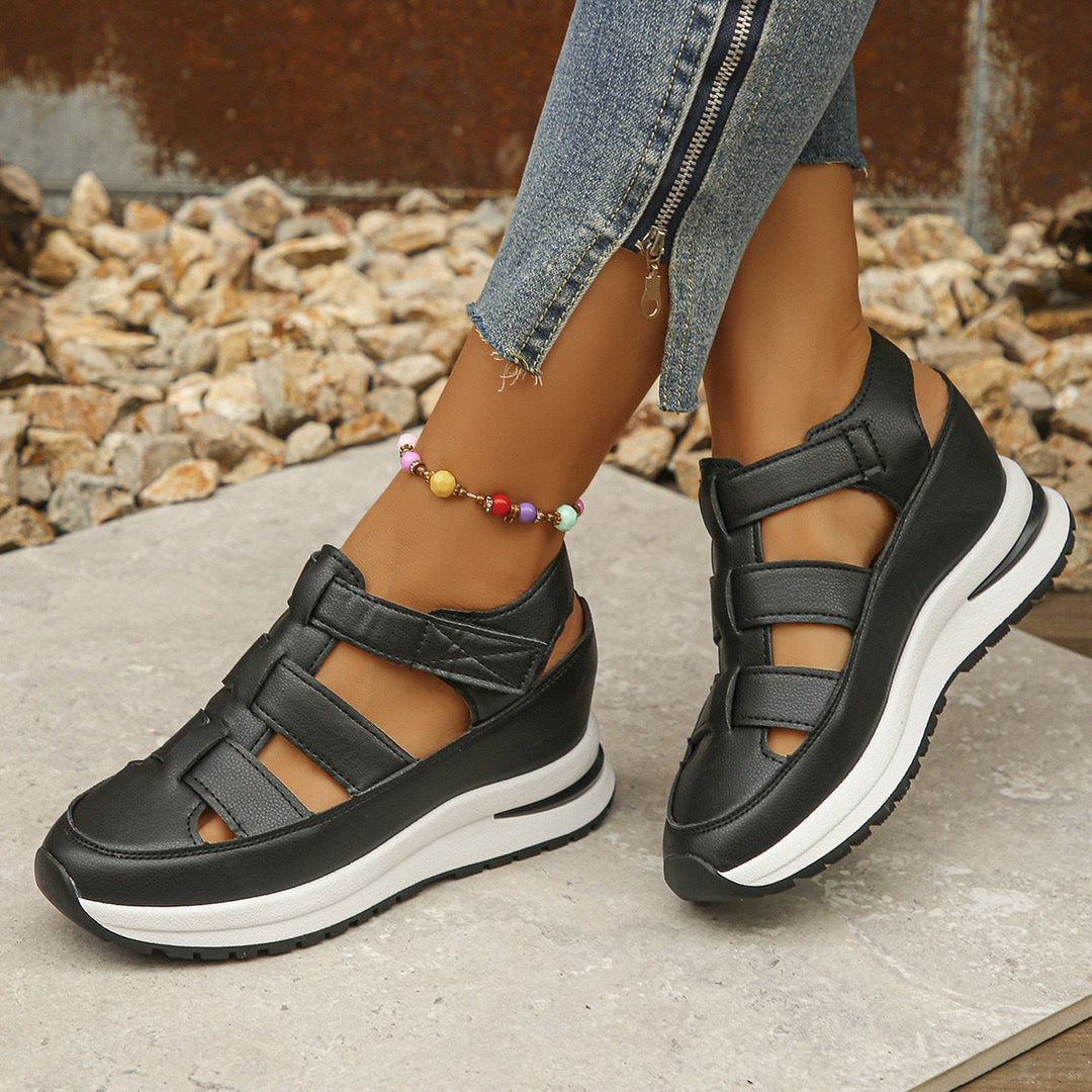 Damen Sportliche Wedge-Sandaletten mit verstellbaren Riemen und rutschfester Sohle Drune