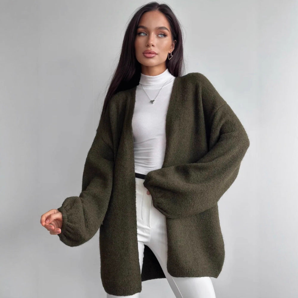 Damen Flauschiger Oversized Cardigan Drune