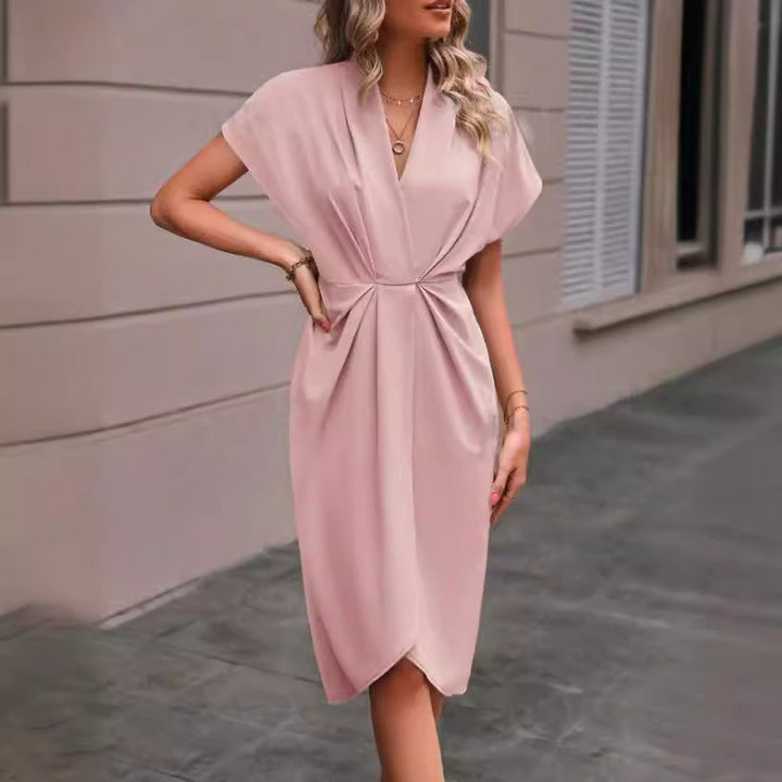 Damen Wickelkleid mit elegantem Drapierungsdesign Drune