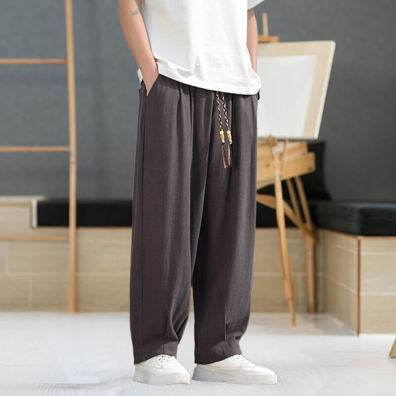 Herren Haremshose im Oversize-Baggy-Stil mit Kordelzug und elastischem Bund Drune