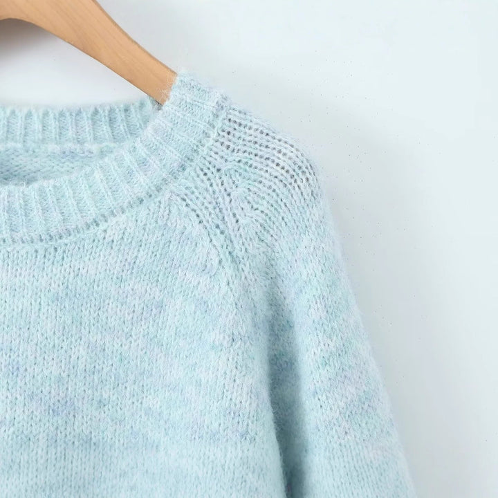 Damen Kuscheliger Strickpullover mit Rundhalsausschnitt Drune