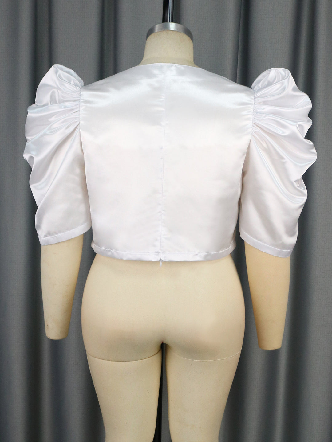 Damen Satin Bluse mit voluminösen Puffärmeln Drune