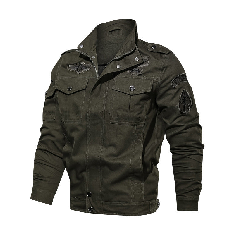 Herren nan Canvas-Pilotjacke mit Schulterpatten, aufgesetzten Klappentaschen und verstärkter Frontpartie Drune