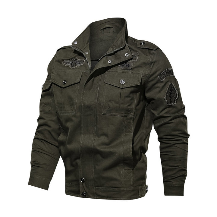 Herren nan Canvas-Pilotjacke mit Schulterpatten, aufgesetzten Klappentaschen und verstärkter Frontpartie Drune
