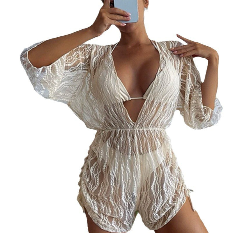 Damen Strand-Overall mit floralem Muster Drune