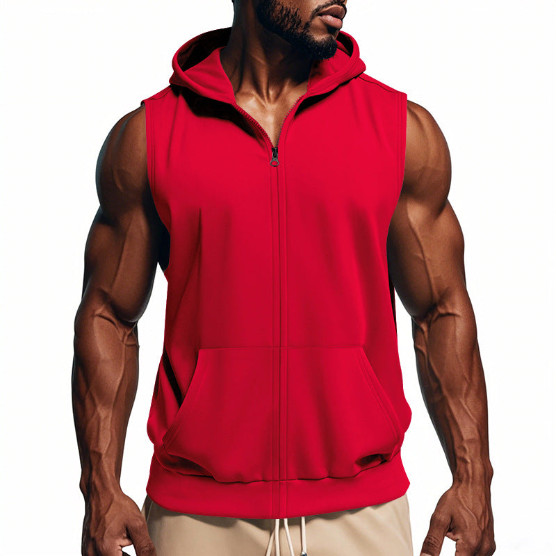 Herren Sportlicher Kapuzen-Sweater ohne Ärmel Drune