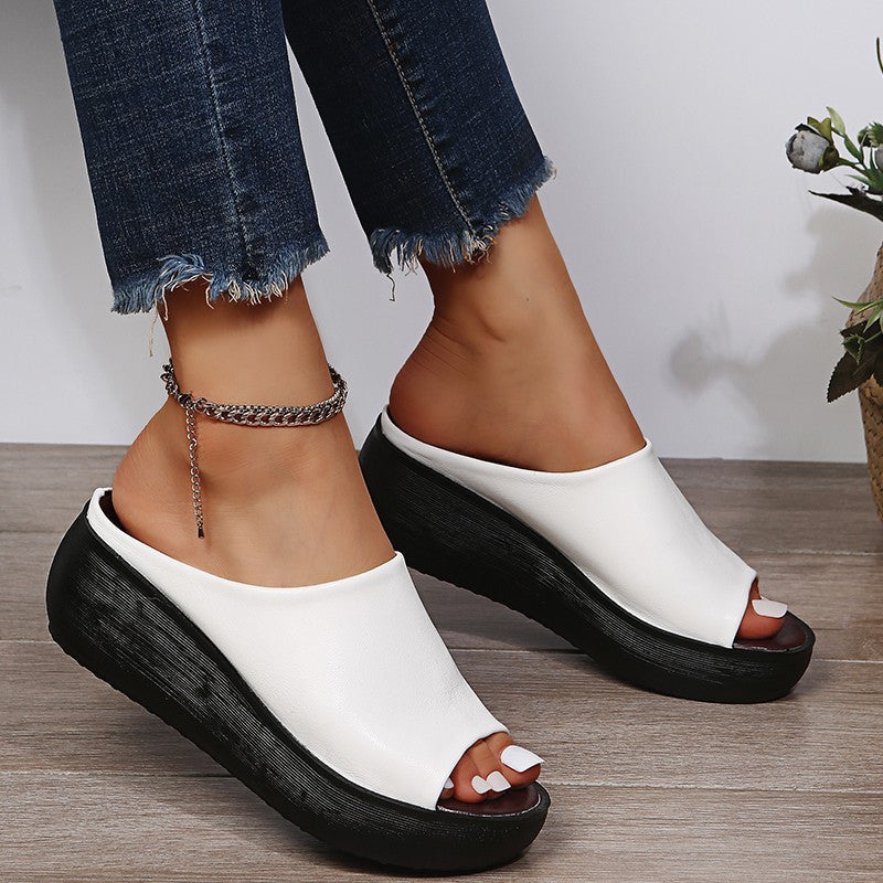 Damen moderne Wedge-Pantoletten mit anatomischem Fußbett Drune